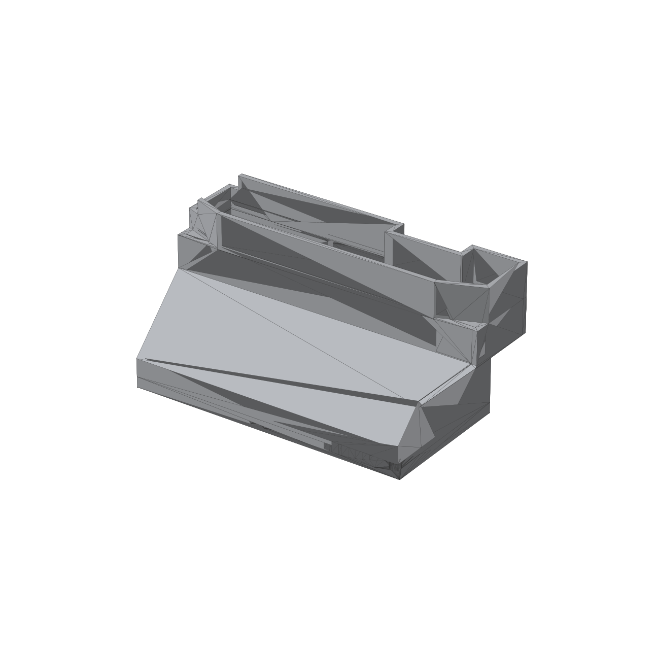 3D-printed dual 40mm fan shroud adapter, front angle